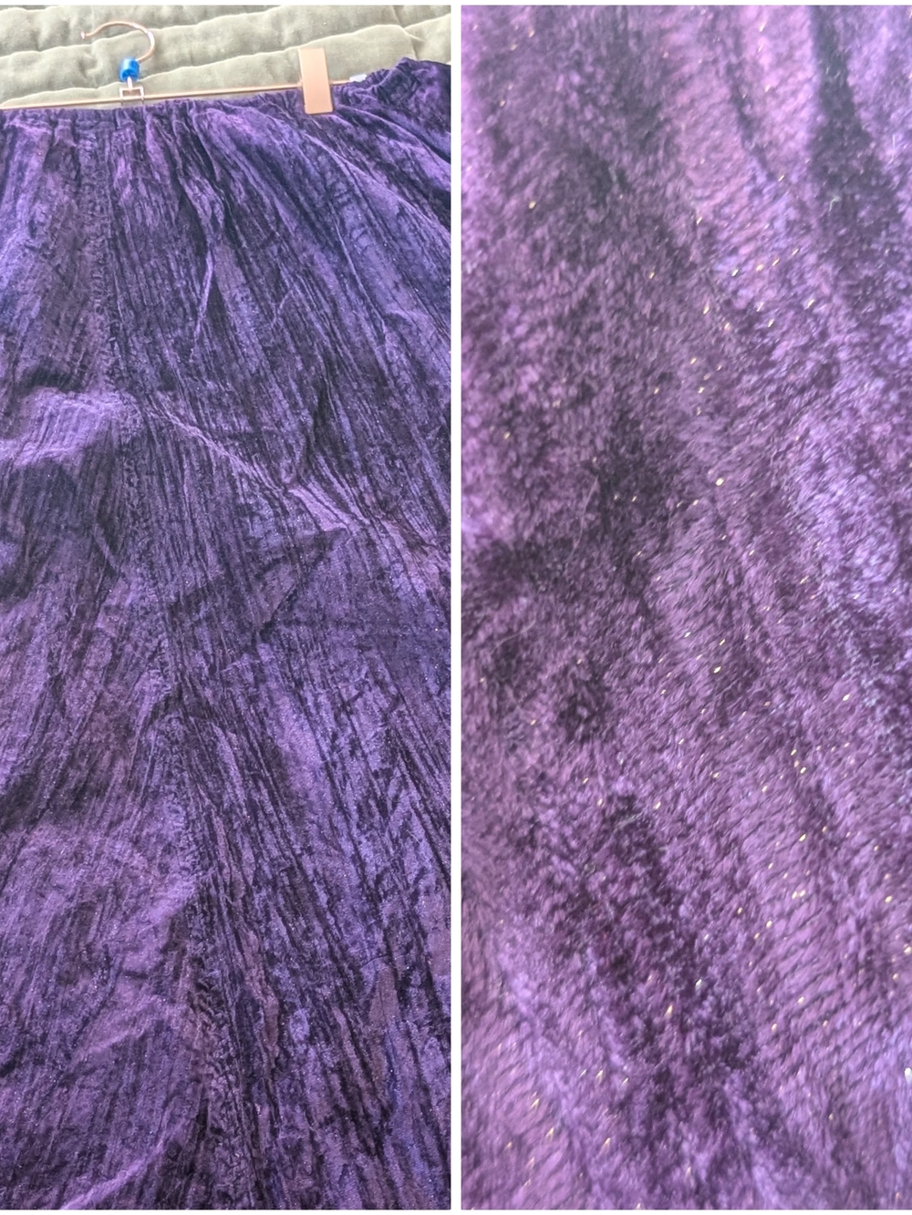 Purple Velvet Maxi Skirt with Subtle Sheen